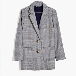 Madewell Dorset Blazer in Navy Glen Plaid